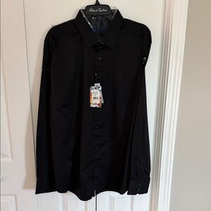 Robert Graham Classic Black Dress Shirt new with tags - size 3xl stretch